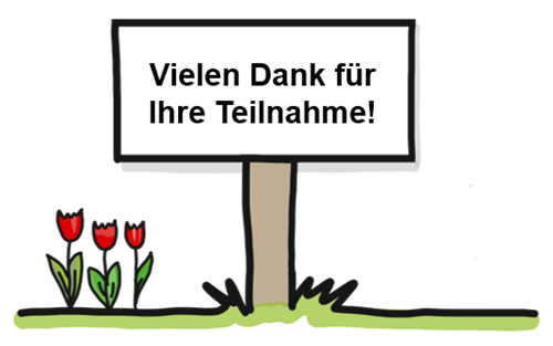 Hinweisschild mit Tulpen_Danke für Teilnahme
